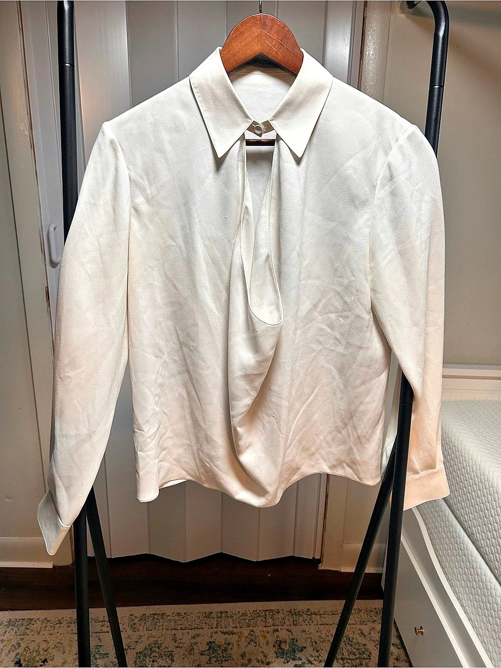 Balenciaga White Button Down Blouse Size 40